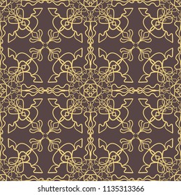 Pattern tile with mandalas. Vintage decorative elements. Hand drawn background. Islam, Arabic, Indian, ottoman motifs. Perfect for invitation card or wallpaper. Good for printing on paper.