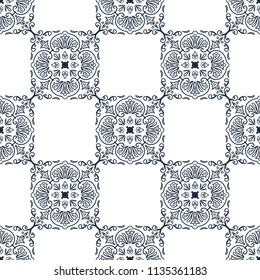 Pattern tile with mandalas. Vintage decorative elements. Hand drawn background. Islam, Arabic, Indian, ottoman motifs. Perfect for invitation card or wallpaper. Good for printing on paper.