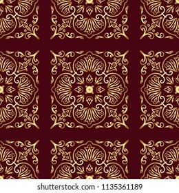 Pattern tile with mandalas. Vintage decorative elements. Hand drawn background. Islam, Arabic, Indian, ottoman motifs. Perfect for invitation card or wallpaper. Good for printing on paper.