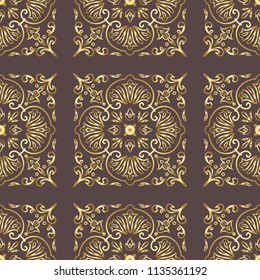 Pattern tile with mandalas. Vintage decorative elements. Hand drawn background. Islam, Arabic, Indian, ottoman motifs. Perfect for invitation card or wallpaper. Good for printing on paper.
