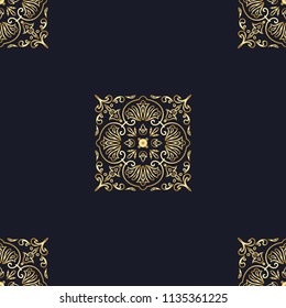 Pattern tile with mandalas. Vintage decorative elements. Hand drawn background. Islam, Arabic, Indian, ottoman motifs. Perfect for invitation card or wallpaper. Good for printing on paper.