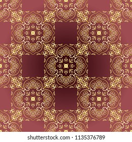 Pattern tile with mandalas. Vintage decorative elements. Hand drawn background. Islam, Arabic, Indian, ottoman motifs. Perfect for invitation card or wallpaper. Good for printing on paper.