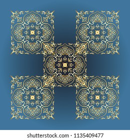 Pattern tile with mandalas. Vintage decorative elements. Hand drawn background. Islam, Arabic, Indian, ottoman motifs. Perfect for invitation card or wallpaper. Good for printing on paper.