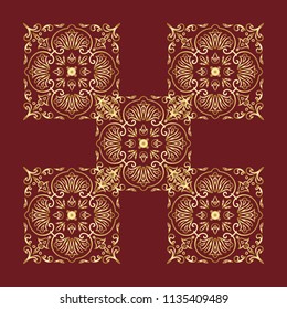 Pattern tile with mandalas. Vintage decorative elements. Hand drawn background. Islam, Arabic, Indian, ottoman motifs. Perfect for invitation card or wallpaper. Good for printing on paper.
