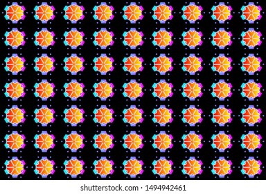 Pattern tile with mandalas. Vintage decorative elements. Hand drawn black background. Islam, Arabic, Indian, ottoman motifs