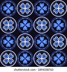Pattern with tile. Oriental ornament. For decoration of kitchens, baths and other rooms. Vector illustration for web design or print.