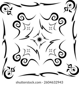 pattern tile vector icon sun and flower