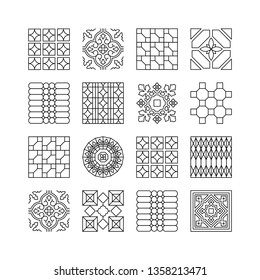 Pattern and tiles design line art