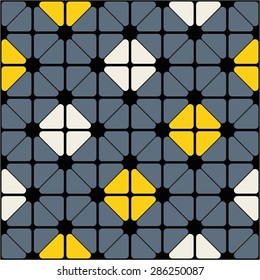 Pattern tiles rounded triangle, diamond, square, seamless vector background.