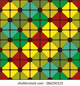 Pattern tiles rounded triangle, diamond, square, seamless vector background.