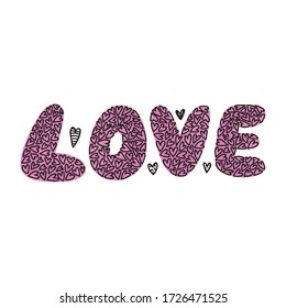 Pattern title love. Vector illustration