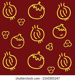 
Pattern Tomato onion sauce red