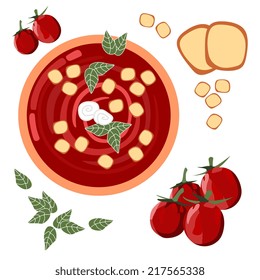 Pattern of tomato vegetable soup