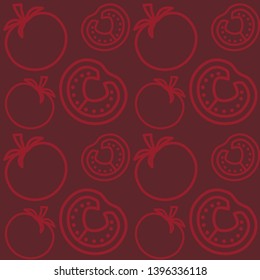  pattern with tomato.
Vegetables vector pattern 