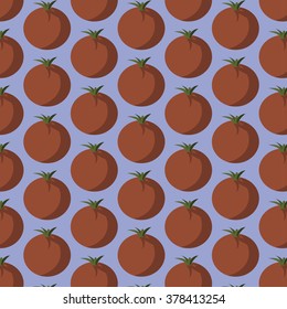 Pattern of tomatoes. Flat design. Shadows