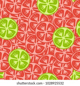pattern with tomatoes. red and green tomatoes. printing on fabric with vegetables. drawing on a wall in a cafe. bright print with food