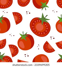 pattern with tomatoes vector illustration