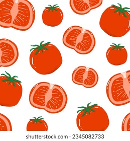 Pattern tomatoes, Vector, Tomato vector seamless pattern, fabric, paper, wallpaper,