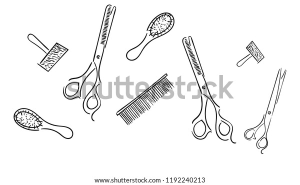 Pattern Tools Grooming Dogs Scissors Clipper Royalty Free Stock