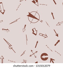 Pattern with topographic icons. Vector abstract illustration with arrows.