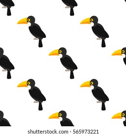 Pattern with toucan color flat icon