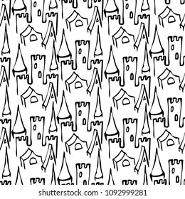 Pattern of the towers of the abstract old castle