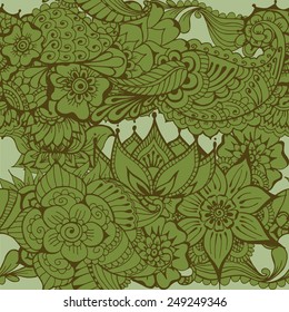 Pattern with traditional indian ornamental design. Floral background with indian ornament. Seamless pattern for your design wallpapers, pattern fills, web page backgrounds, surface textures.