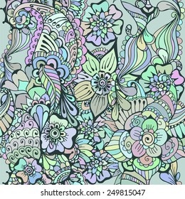Pattern with traditional indian ornamental design. Floral background with indian ornament. Seamless pattern for your design wallpapers, pattern fills, web page backgrounds, surface textures.