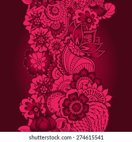 Pattern with traditional indian ornamental design. Floral background with indian ornament. Seamless pattern for your design wallpapers, pattern fills, web page backgrounds, surface textures.
