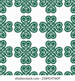 A pattern with traditional Irish motifs symbolizing luck and prosperity.