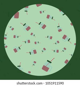 A pattern from a transparent glass cup Square and round frame. Vector image