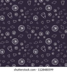 Pattern with treats for Halloween.