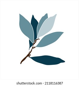 Pattern Tree laurel.Image on white and colored background.