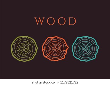 Pattern with tree rings. Circle tree background