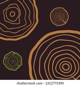 Pattern with tree rings. Circle tree background