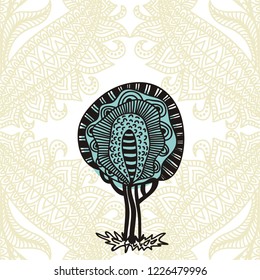 Pattern tree. Vector illustration