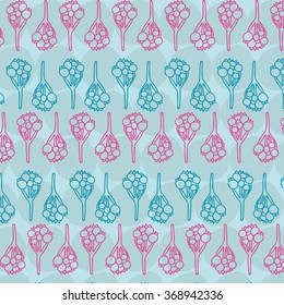 Pattern trees for decorative in turquoise tones doodle