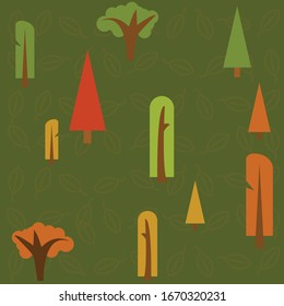 Pattern of trees with leaves