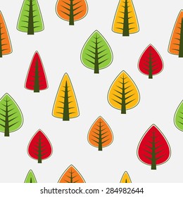 The pattern of trees seamless, repeating. It can be used as decoration for fabrics, wallpaper, variety of goods, items or for design and creativity.