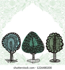 Pattern trees. Vector illustration