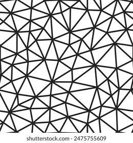 Pattern of triangle shapes. Compact triangles size. Medium lines weight. Repeatable pattern. Seamless tileable vector illustration.