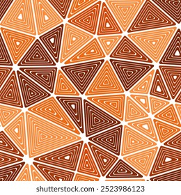 Pattern of triangle shapes. Large triangle size. Multiple repeated inner triangles. Mono tone style. Repeatable pattern. Amazing vector tiles. Seamless vector illustration.