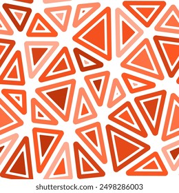 Pattern of triangle shapes. Rounded solid shapes in frames. Big triangles size. Mono tone colored style. Repeatable pattern. Amazing vector tiles. Seamless vector illustration.