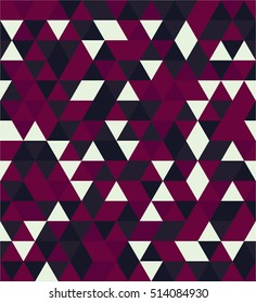 The pattern of triangles of different colors.