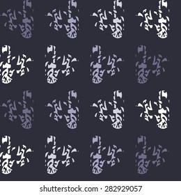The pattern of triangles in different shades of blue.