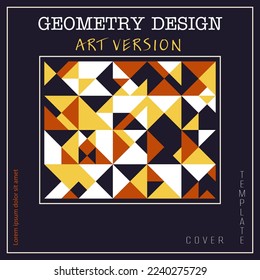 Un patrón de triángulos de figuras. Ornamento al estilo Bauhaus. Plantilla para carteles, carteles, portadas, postales, tarjetas de visita modernos. Estilo creativo para ideas creativas y diseño