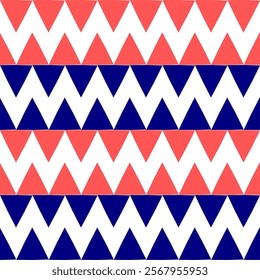 
pattern with triangles, seamless pink an blue zigzag line on white pattern, horizontal Zig zag chevron blue on white tile repeat seamless pattern replete image design for fabric printing