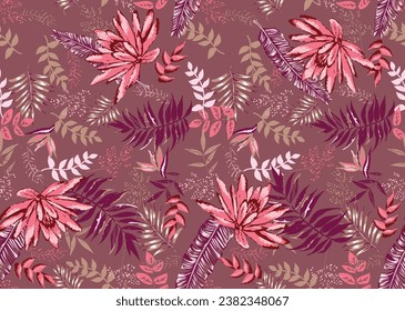 pattern tropcial aloha leaves summer 