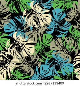 pattern of a tropical artwork, with multicolored hand drawn elements perfect for fashion and decoration Colorful endless background