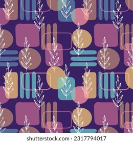 patrón de una obra de arte tropical, con elementos multicolores dibujados a mano y fondo gracioso minimalista, perfecto para textil y decoración.